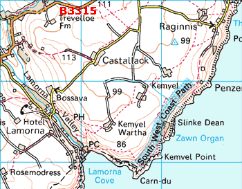 Map of Lamorna Area